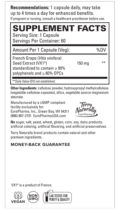 Clinical OPC French Grape Seed Extract VX1 150mg