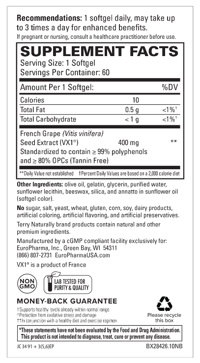 Clinical OPC French Grape Seed Extract VX1 XS 400mg